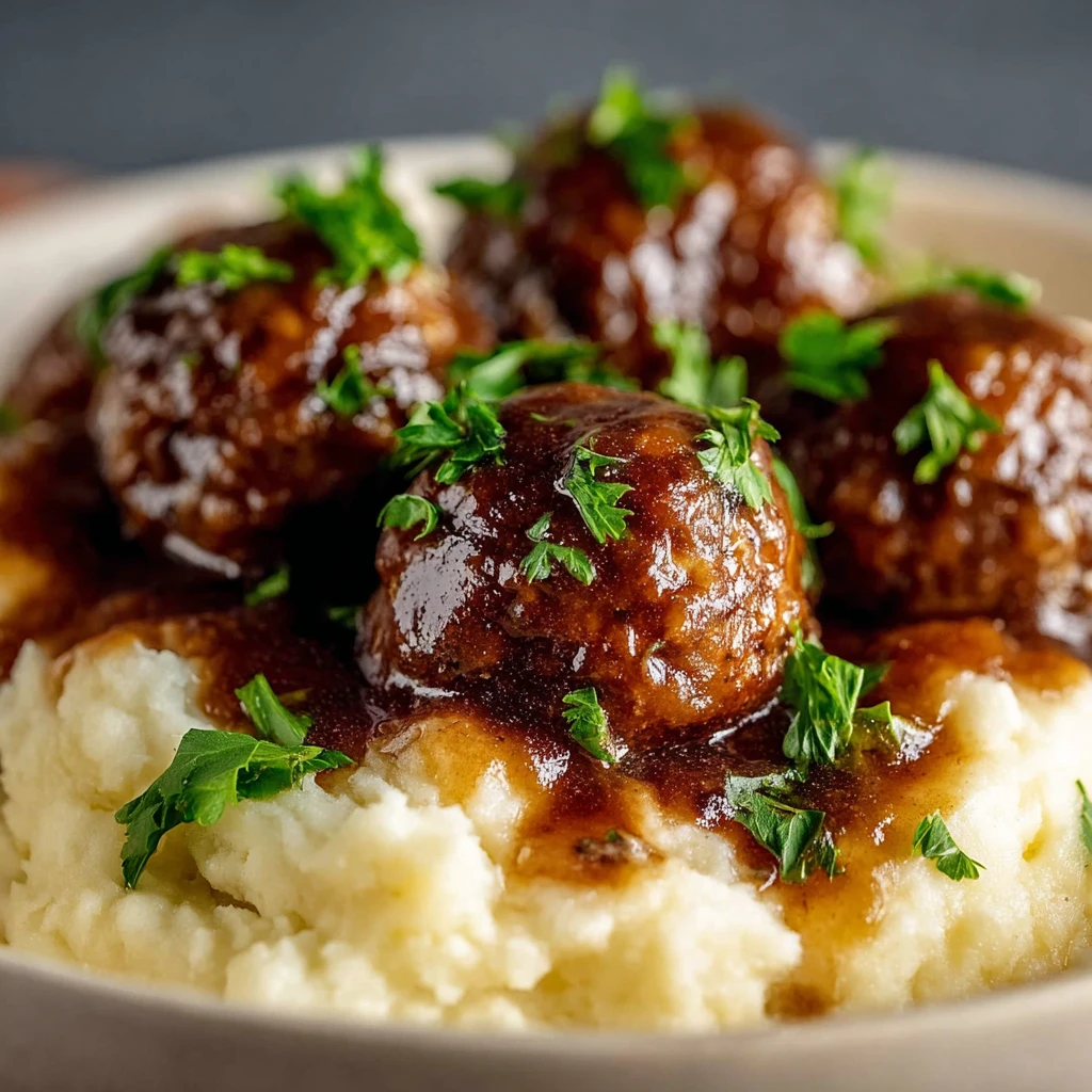 Slow Cooker Salisbury Steak Meatballs Recipe Easy Salisbury Steak Meatballs Slow Cooker Best Slow Cooker Meatballs For Sal...
