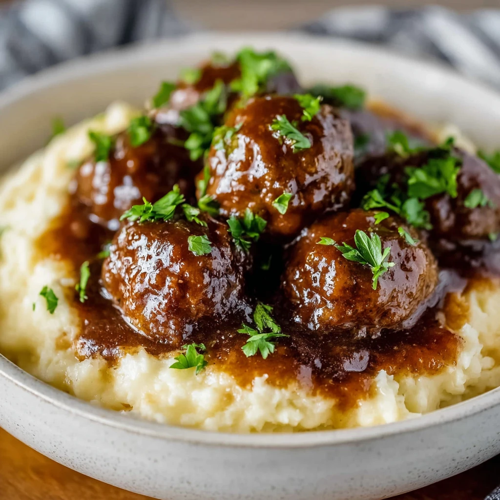 Slow Cooker Salisbury Steak Meatballs