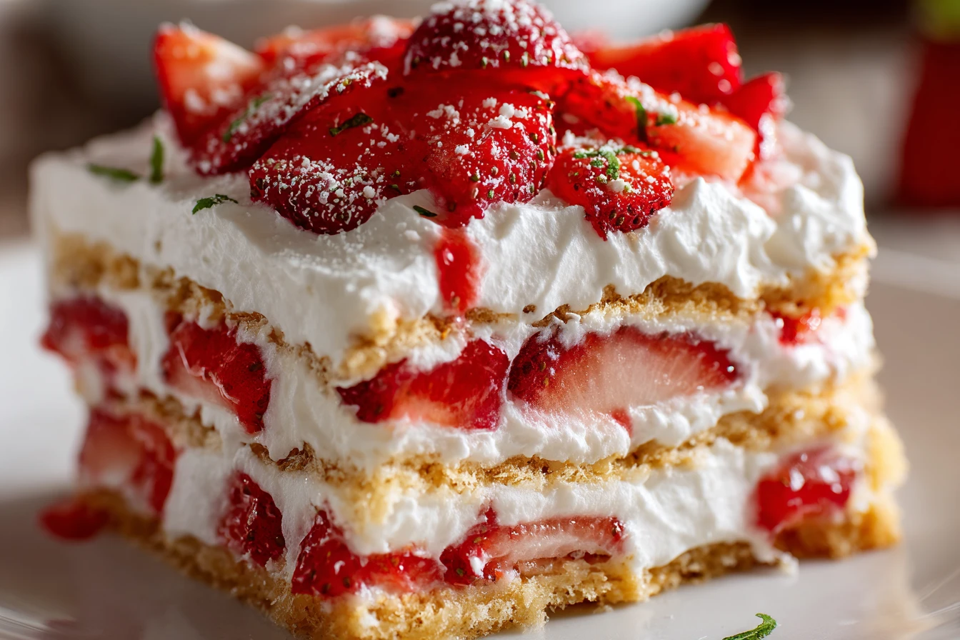 Strawberry Lasagna Dessert Recipe No-bake Strawberry Lasagna Tutorial Creamy Strawberry Lasagna How-to Fruity Layered Dess...