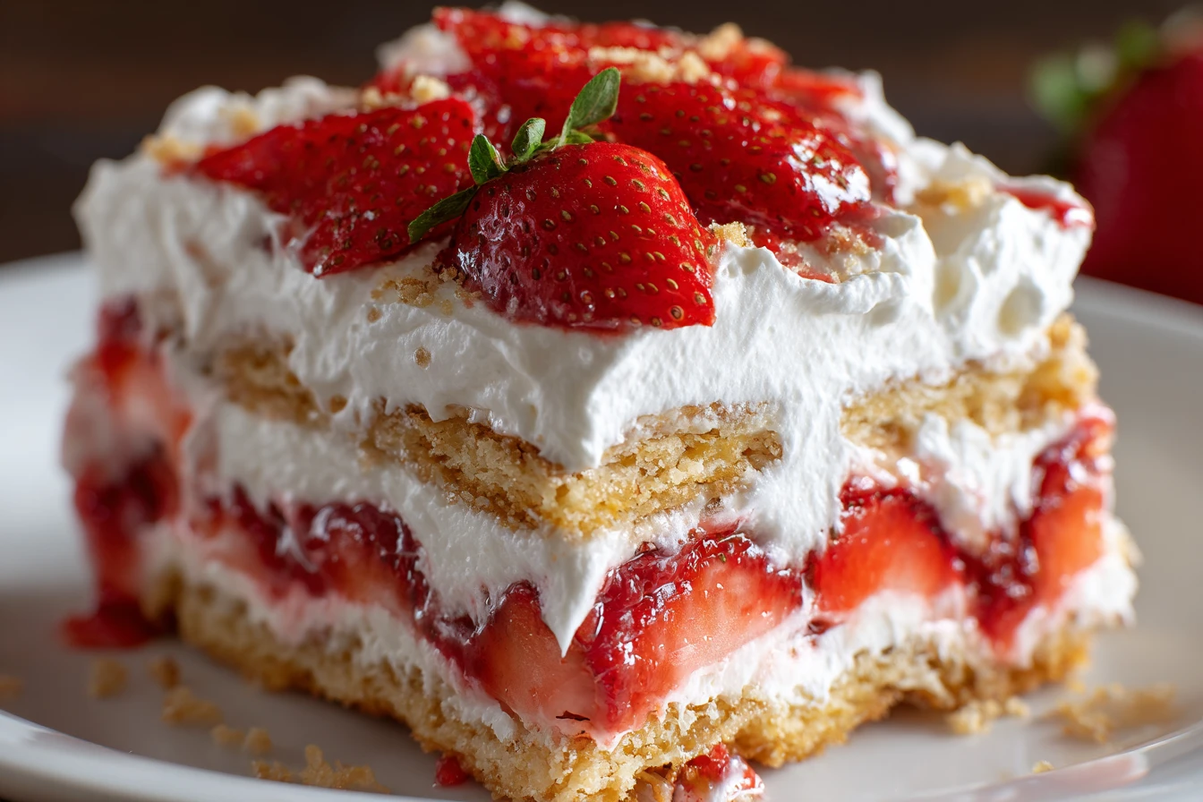 Strawberry Lasagna Dessert Recipe No-bake Strawberry Lasagna Tutorial Creamy Strawberry Lasagna How-to Fruity Layered Dess...