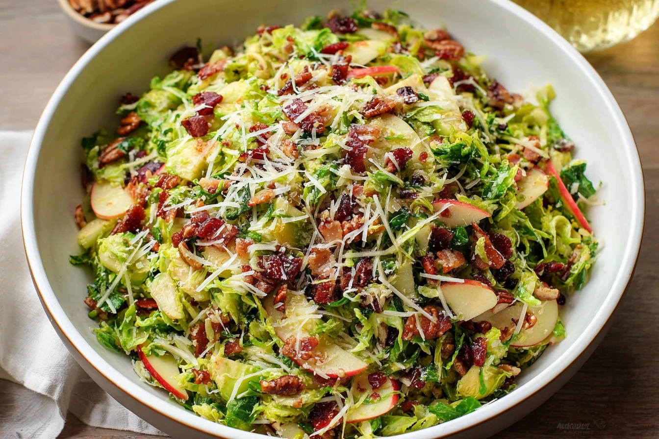 Warm Brussels Sprouts Salad with Bacon and Apple