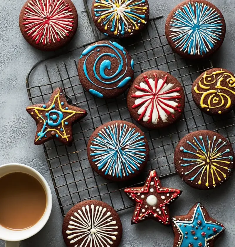 Cookies Bonfire Night Autumnal Spiced Biscuits Firework Designs Bonfire Night