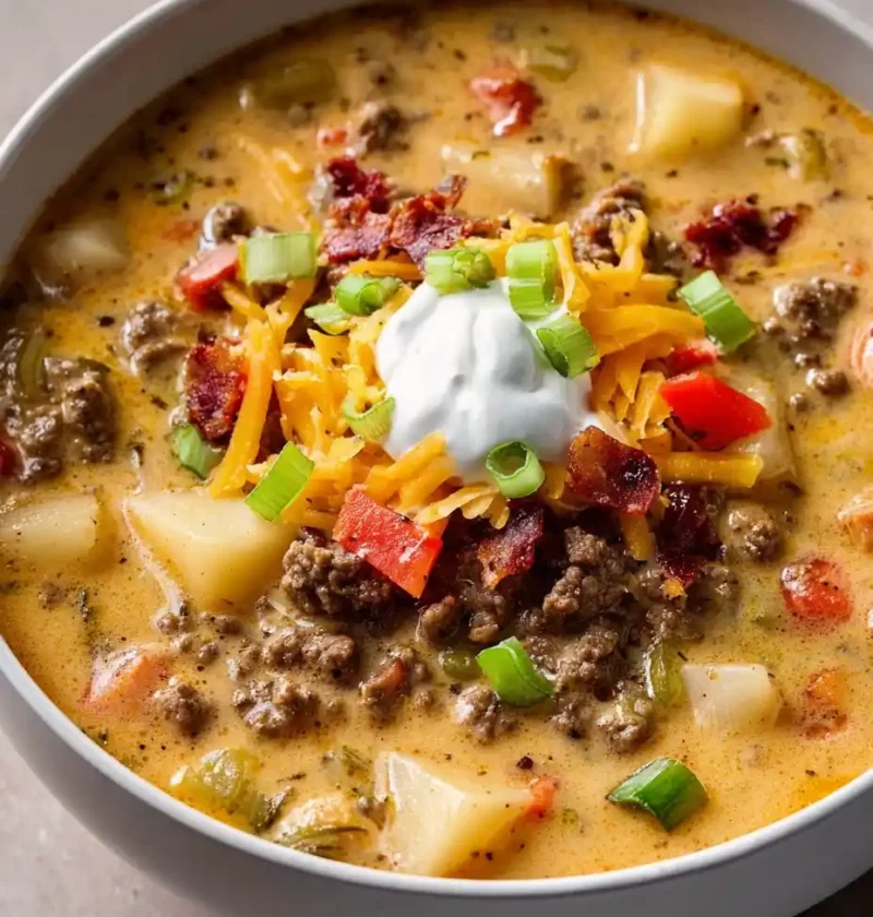 Easy Cheeseburger Soup Recipe Best Cheeseburger Soup Slow Cooker Healthy Cheeseburger Soup With Veggies Low Carb Cheesebur...