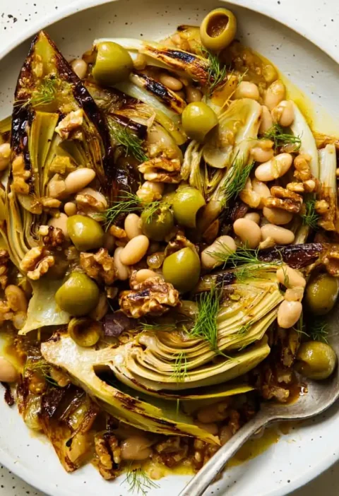 Citrus Braised Fennel White Beans Recipe Vegan Citrus Braised Fennel Dish How To Make Citrus Braised Fennel With Beans Cit...