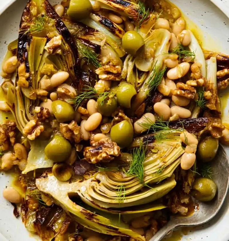 Citrus Braised Fennel White Beans Recipe Vegan Citrus Braised Fennel Dish How To Make Citrus Braised Fennel With Beans Cit...