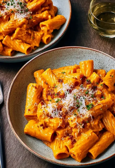 Pumpkin Pasta Mascarpone Parmesan Silky Sauce Autumn Creamy