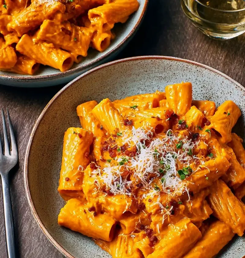 Pumpkin Pasta Mascarpone Parmesan Silky Sauce Autumn Creamy