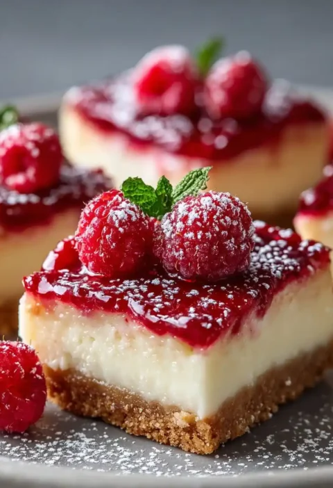 Best Raspberry Cream Cheese Bars Recipe Homemade Raspberry Cheesecake Bars Decadent Cream Cheese Dessert Ideas Easy Raspbe...