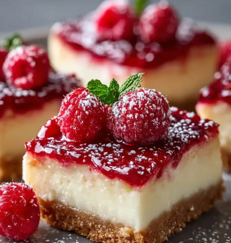 Best Raspberry Cream Cheese Bars Recipe Homemade Raspberry Cheesecake Bars Decadent Cream Cheese Dessert Ideas Easy Raspbe...
