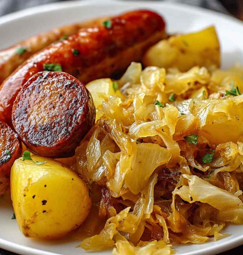 Hearty Polish Sausage Recipe Polish Sausage Sauerkraut Potato Bowl Best Polish Sausage Comfort Food Homemade Polish Sausag...