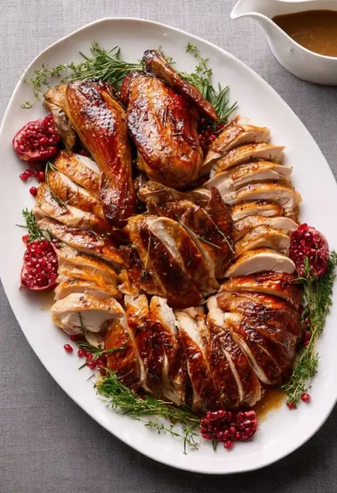 Pomegranate Glazed Turkey Recipe Best Pomegranate Turkey Glaze Ideas How To Make Brown Butter Gravy Pomegranate Turkey Tha...