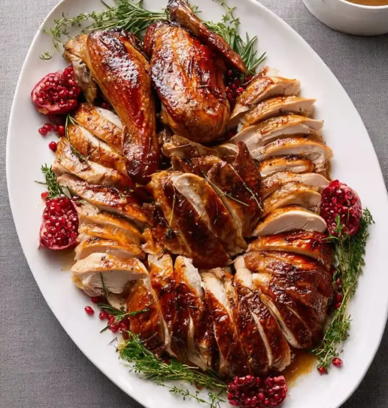 Pomegranate Glazed Turkey Recipe Best Pomegranate Turkey Glaze Ideas How To Make Brown Butter Gravy Pomegranate Turkey Tha...