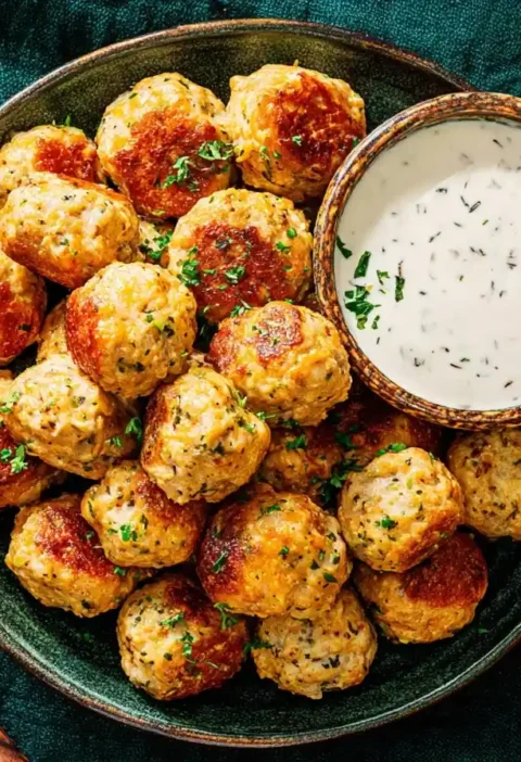 Ranch Chicken Meatballs Recipe Easy Ranch Chicken Meatballs Homemade Ranch Chicken Meatballs Low Carb Ranch Chicken Meatba...