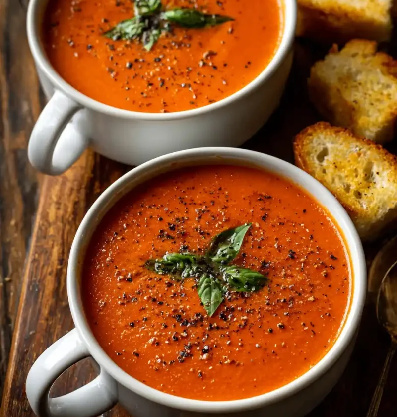 Best Rich And Creamy Tomato Basil Soup Recipe Homemade Creamy Tomato Basil Soup Rich Tomato Basil Soup With Fresh Tomatoes...