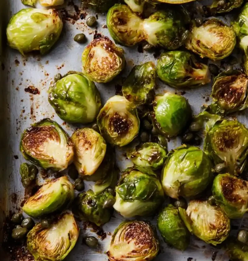 Roasted Lemon Caper Brussels Sprouts Recipe Best Roasted Brussels Sprouts With Lemon And Capers How To Make Lemon Caper Br...