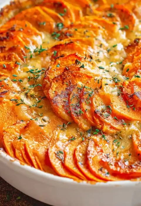 Easy Scalloped Sweet Potatoes Recipe Healthy Scalloped Sweet Potatoes Vegan Scalloped Sweet Potatoes Keto Friendly Scallop...