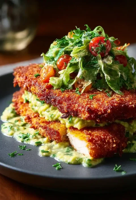 Spicy Chicken Caesar Schnitzel Recipe Best Spicy Chicken Caesar Schnitzel Homemade Spicy Chicken Schnitzel Spicy Caesar Sc...