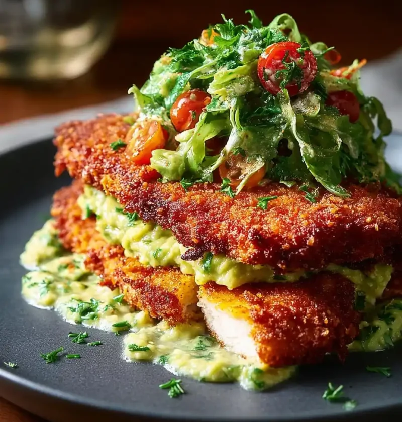 Spicy Chicken Caesar Schnitzel Recipe Best Spicy Chicken Caesar Schnitzel Homemade Spicy Chicken Schnitzel Spicy Caesar Sc...