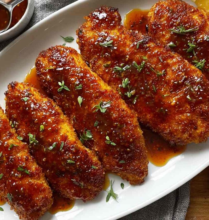 Spicy Sweet Hot Honey Chicken Recipe Best Honey Glazed Chicken Cutlets Dinner Feast Chicken Cutlets Spicy Honey Chicken Cu...