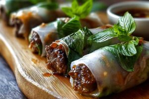 Thai Basil Beef Rolls