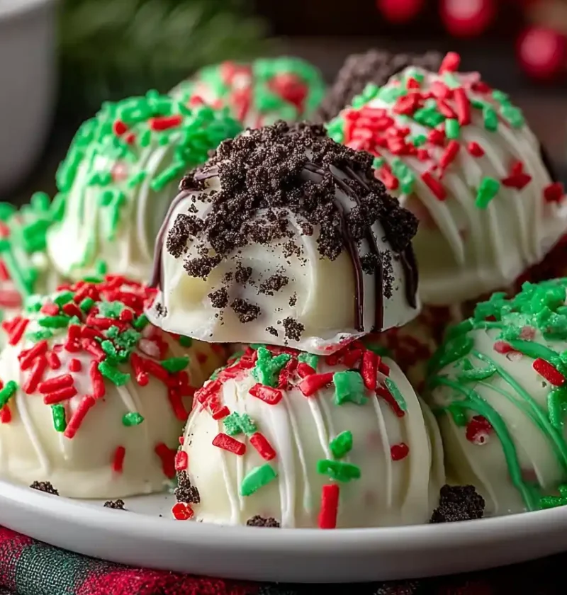 Easy No-bake Grinch Oreo Truffles Recipe How To Make Grinch Oreo Truffles No Bake Best No Bake Grinch Oreo Truffle Ideas G...