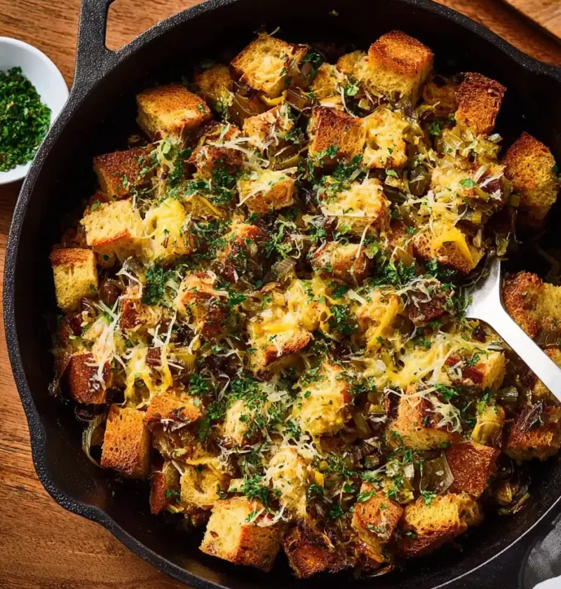 Vegan Herb Bread Pudding Recipe Caramelized Leeks Bread Pudding Vegan Easy Vegan Bread Pudding With Leeks Homemade Vegan C...