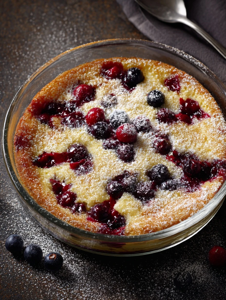 Baked Lemon Pudding With Blueberry Jam Recipe Best Lemon Pudding Blueberry Jam Dessert Gluten-free Lemon Pudding With Blue...