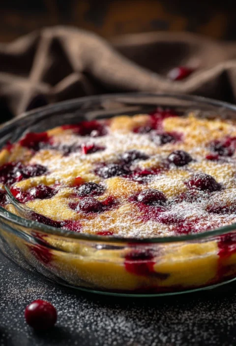 Baked Lemon Pudding With Blueberry Jam Recipe Best Lemon Pudding Blueberry Jam Dessert Gluten-free Lemon Pudding With Blue...