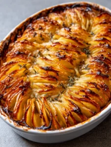 Cheesy Hasselback Potato Gratin