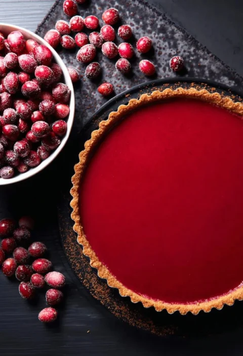 Cranberry Curd Tart Recipe Homemade Cranberry Curd Tart Best Cranberry Curd Tart Cranberry Lemon Curd Tart Gluten-free Cra...