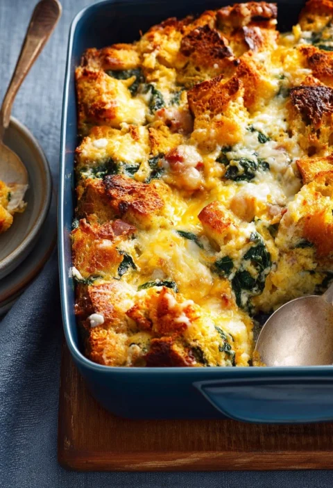 Easy Spinach Gruyère Breakfast Casserole Recipe Healthy Spinach And Gruyère Casserole Ideas Best Cheese For Spinach Brea...