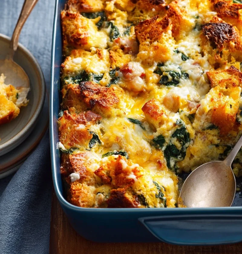 Easy Spinach Gruyère Breakfast Casserole Recipe Healthy Spinach And Gruyère Casserole Ideas Best Cheese For Spinach Brea...
