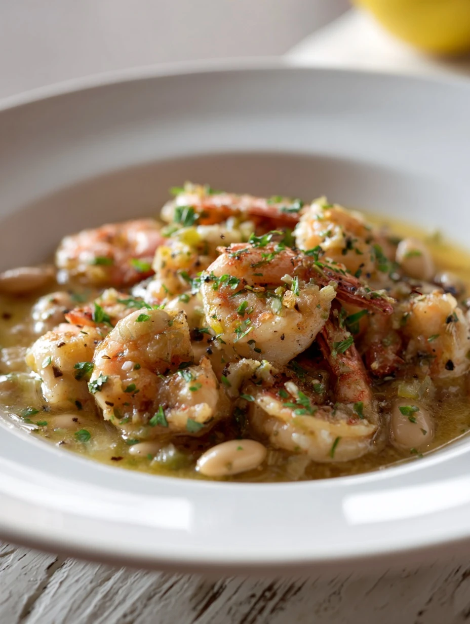 Lemony Shrimp And Bean Stew Recipe Easy Lemony Shrimp Stew Healthy Shrimp Bean Stew Best Shrimp And Bean Stew Lemon Garlic...