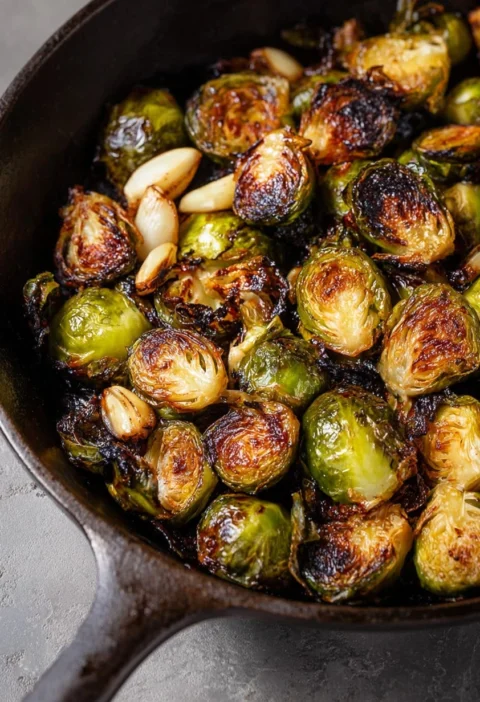 Roasted Brussels Sprouts With Garlic Recipe Best Garlic Roasted Brussels Sprouts Easy Garlic Roasted Brussels Sprouts Bals...