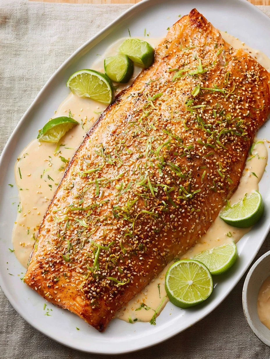 Roasted Salmon With Miso Cream