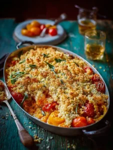 Butternut squash And cherry tomato crumble