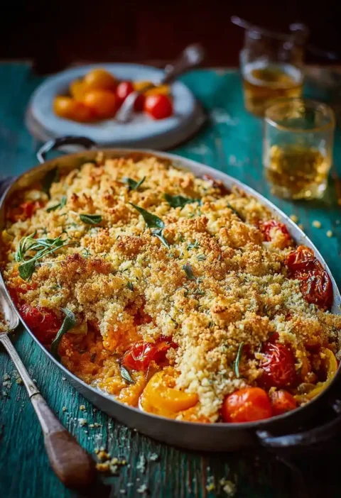 Butternut Squash Crumble Cherry Tomato Savoury Autumnal Supper Butternut Squash Cherry