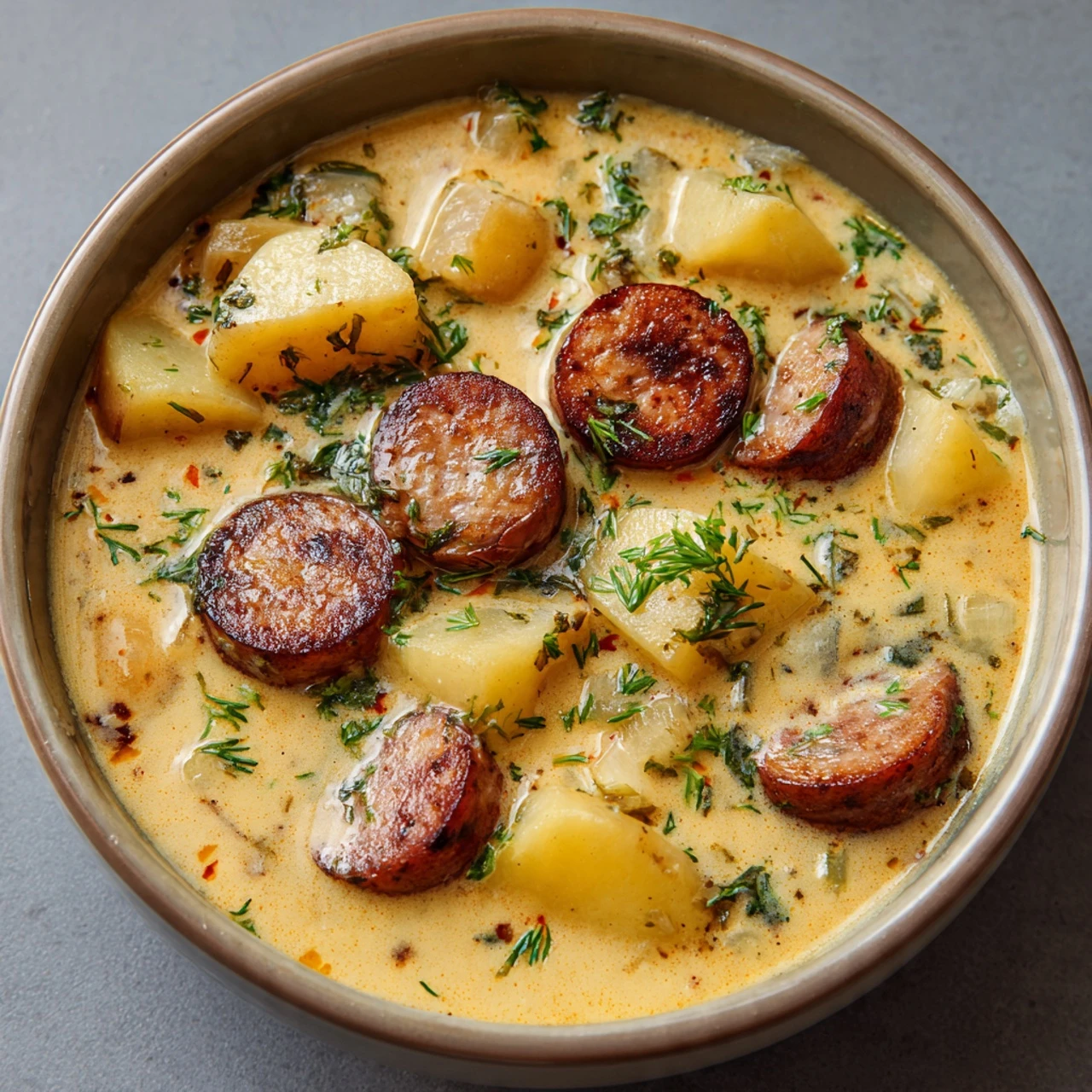 Best Cajun Potato Soup With Sausage Recipe Creamy Andouille Sausage Potato Soup Spicy Cajun Potato Cheese Soup How To Make...