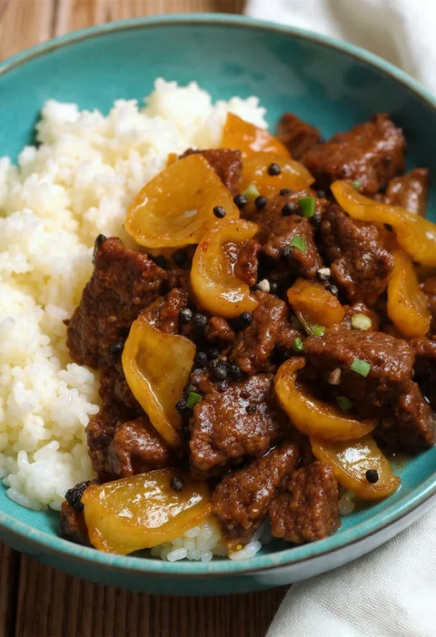 Black Pepper Beef Cabbage Stirfry