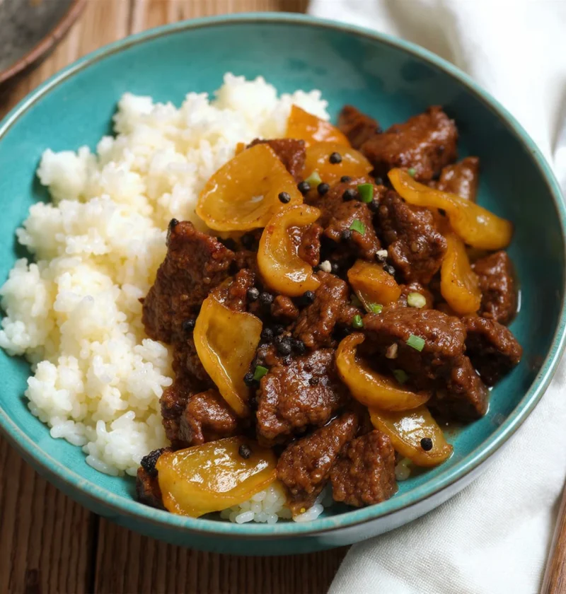 Black Pepper Beef Cabbage Stirfry