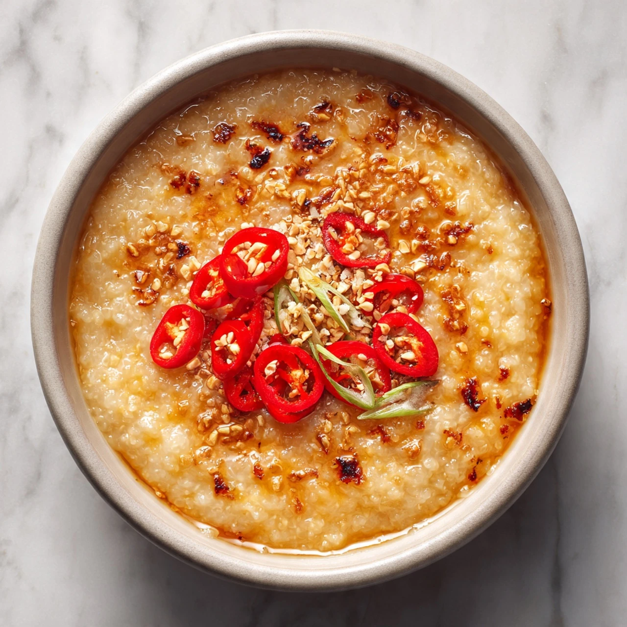 Butternut Squash Congee With Chile Oil