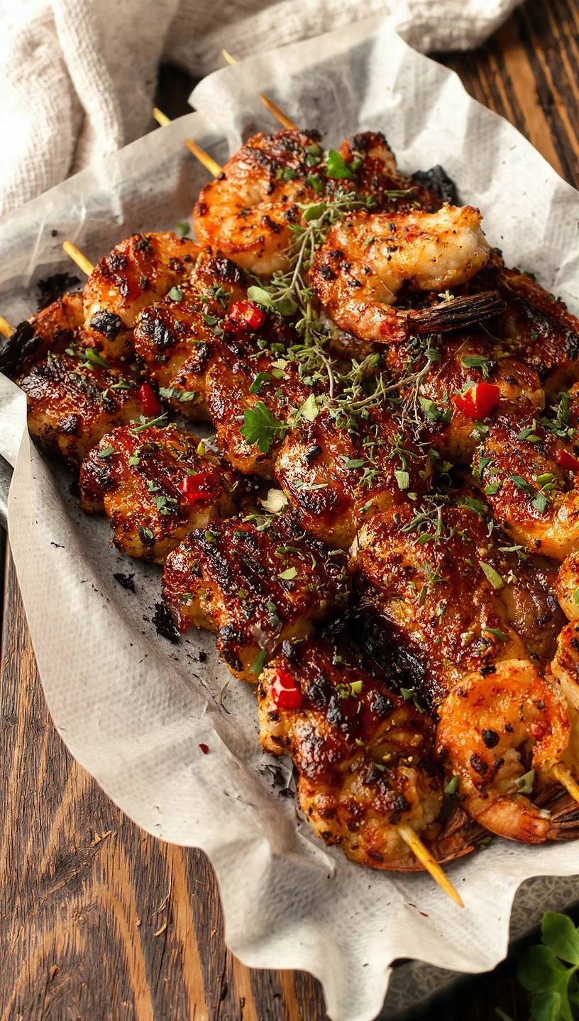 Caribbean Jerk Shrimp Skewers