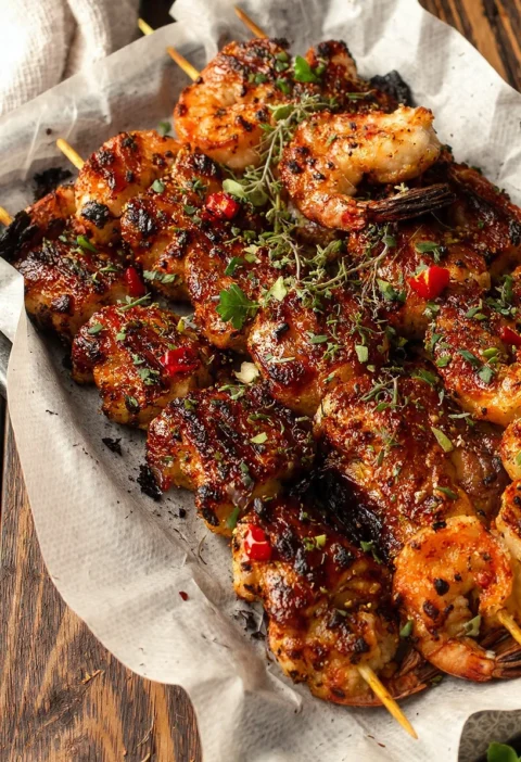 Caribbean Jerk Shrimp Skewers Caribbean Jerk Shrimp Skewers