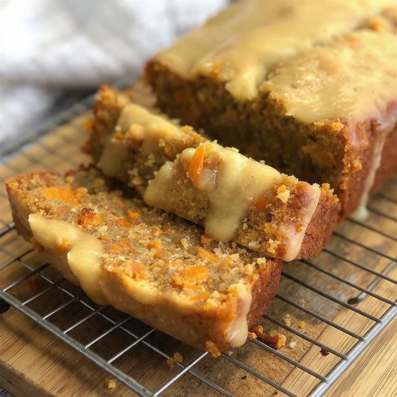 Carrot Loaf Cake With Tangy Lemon Glaze