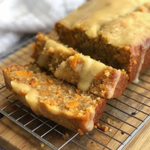 Carrot Loaf Cake With Tangy Lemon Glaze
