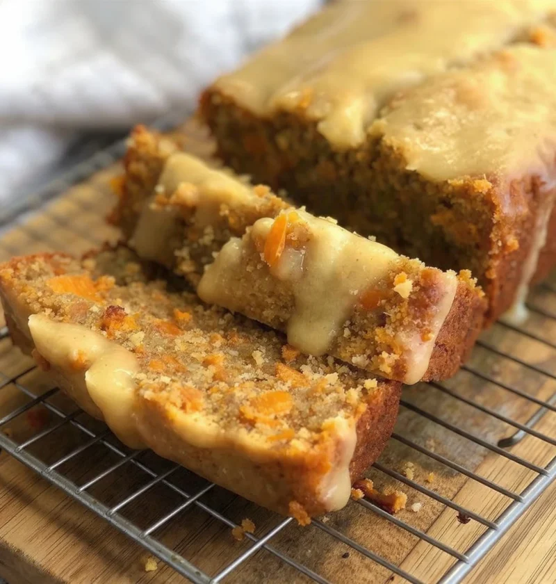 Carrot Loaf Cake Tangy Lemon Glaze