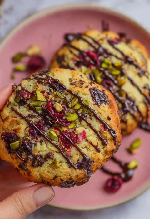 Chewy Pistachio Cranberry Cookies
