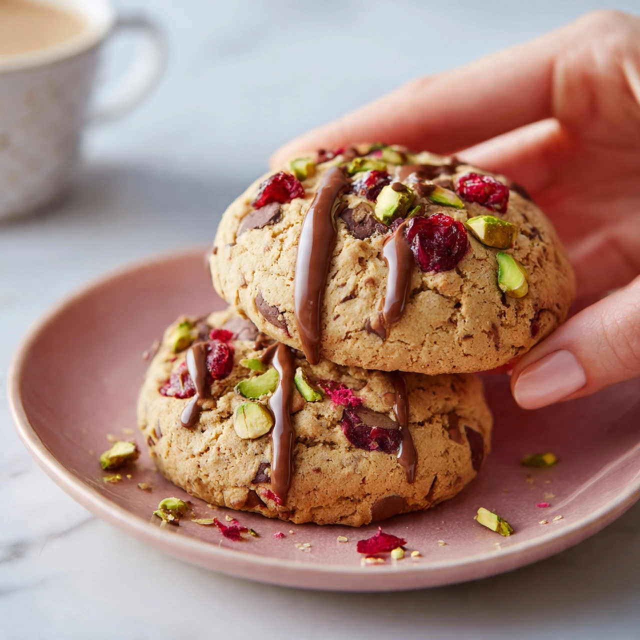 Chewy Pistachio Cranberry Cookies