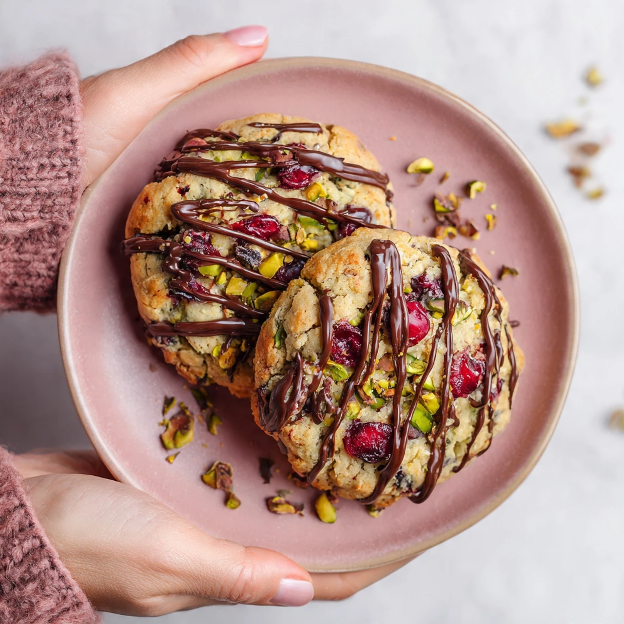Chewy Pistachio Cranberry Cookies