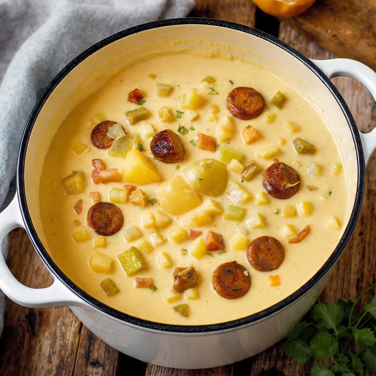 Classic Dutch Oven Cajun Potato Soup